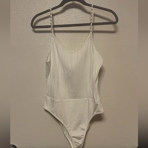 Pearl strapped white bodysuit